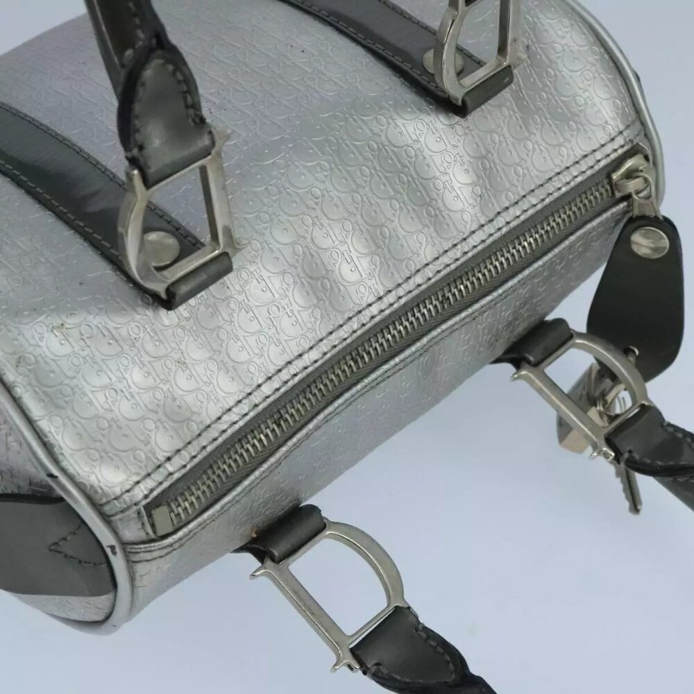 Christian Dior Trotter Canvas Hand Bag Silver Auth - Picture 14 of 16